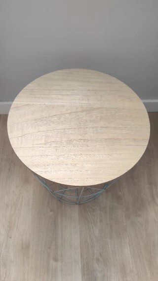 Mesita auxiliar madera y metal