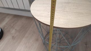 Mesita auxiliar madera y metal