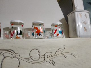 Set 6 Contenitori Porta Spezie Vetro Decorati