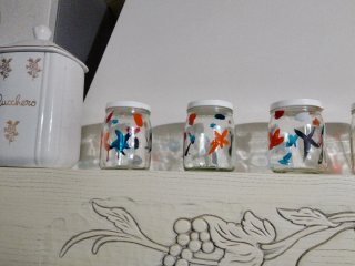 Set 6 Contenitori Porta Spezie Vetro Decorati