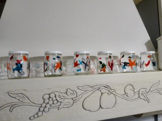 Set 6 Contenitori Porta Spezie Vetro Decorati