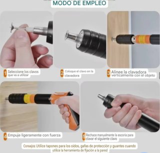 Pistola Remachadora Clavos Maletín
