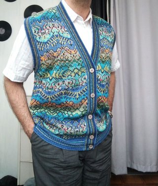 Gilet vintage fantasia astratta taglia M vintage
