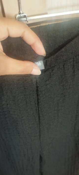 Pantalón recto negro mujer