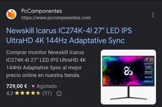 Monitor gaming Newskill Icarus IC274K nero multicolore