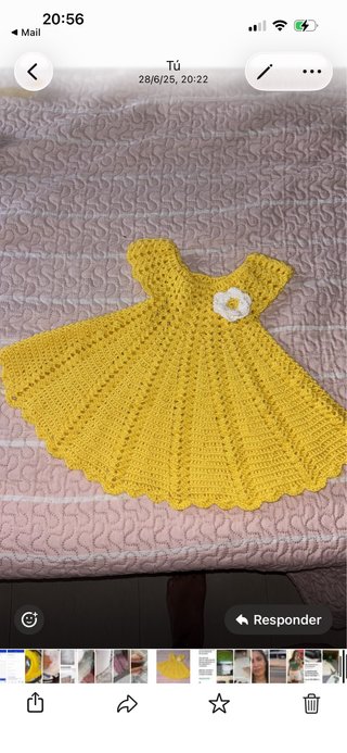 Precioso vestido, tejido a mano en crochet