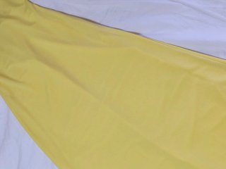 Vestido amarillo con capa de gasa