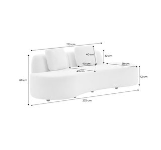 Sofá curvo beige tela Maisons du Monde