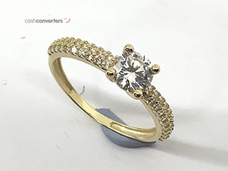 anillo oro 18k con piedra con circonita