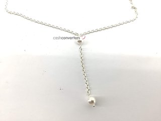 collar plata 925mm con piedra con perla 20 2.5cm