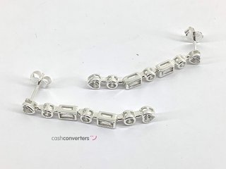 pendientes plata 925mm con piedra con circonita