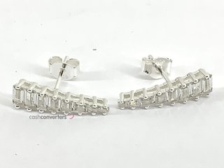 pendientes plata 925mm con piedra con circonita