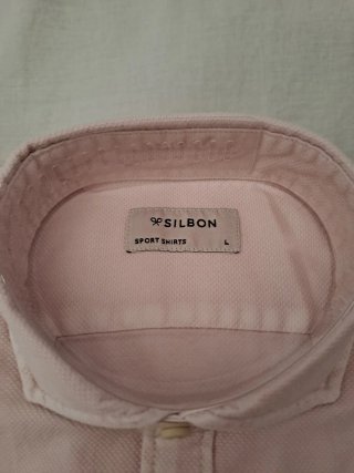 Camisa SILBON Sport L Rosa y amarilla.