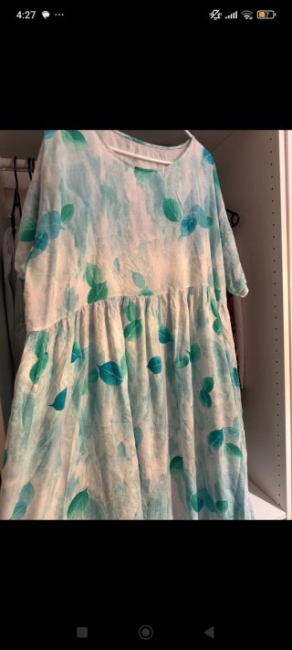 Vestido oversize estampado hojas
