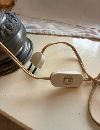 Lampada vintage vetro e peltro