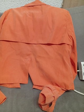 Chaqueta Corta Estilo Gabardina Naranja Talla S