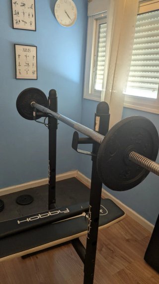 Pesas de gimnasio con discos