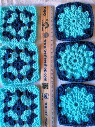 Mattonelle Granny uncinetto fatte a mano 12 pezzi