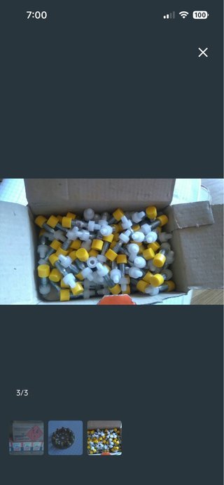 3 Cajas de Tornillos con Tapa Amarilla