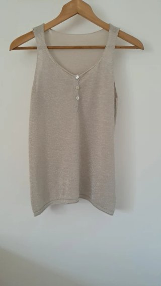 Top #Zara Beige con brillos