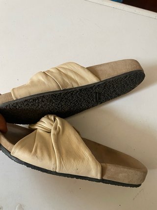 Sandali donna pelle e gomma beige