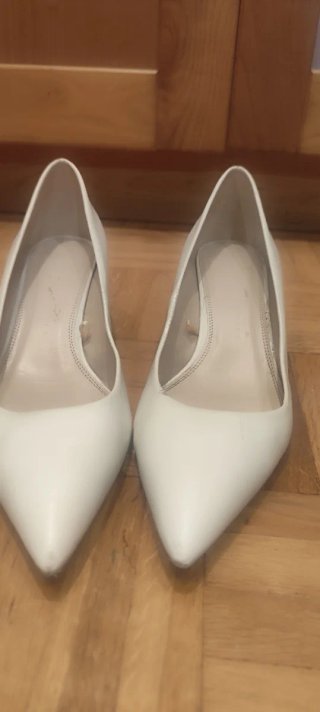 Zapatos Zara Piel Blanco Talla 38 Estrechos