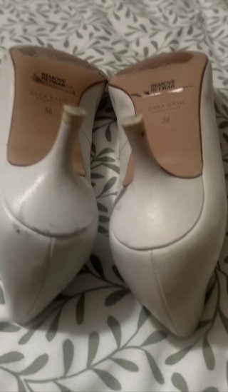 Zapatos Zara Piel Blanco Talla 38 Estrechos