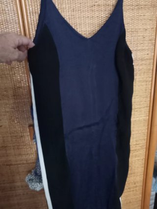 Copricostume abito lungo nero blu bianco