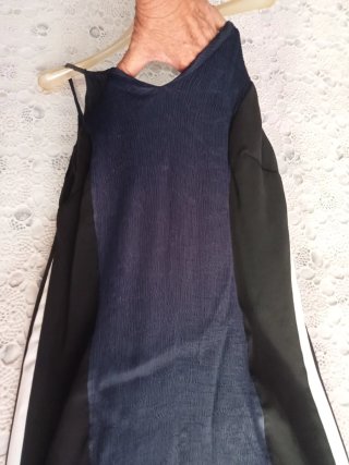 Copricostume abito lungo nero blu bianco