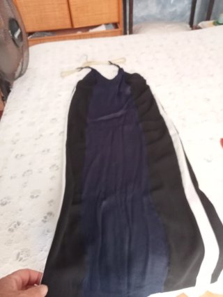Copricostume abito lungo nero blu bianco