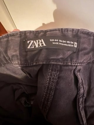 Zara Jeans Cargo Neri Uomo