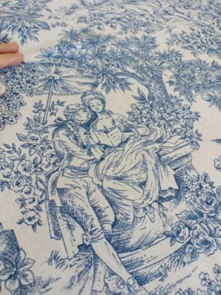 Retal 2 x1,40 Tuile de Jouy en loneta estampada