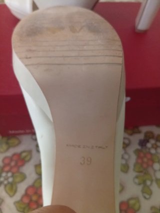 Scarpe LOVE bianche tacco alto peep toe
