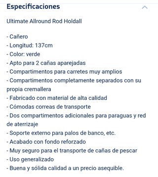 Funda de caña de pescar 137mm. A estrenar