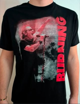 CAMISETA NEGRA - BURNING - TALLA XL y más...
