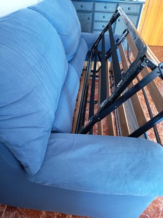 Sofá Cama Azul Tela en oropesa del mar
