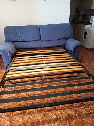 Sofá Cama Azul Tela en oropesa del mar