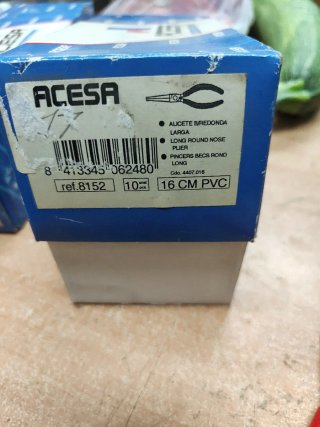 Alicate Boca Redonda Larga 16cm ACESA Negro
