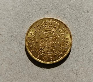 80 Reales Barcelona 1842 Moneda Oro