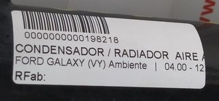 CONDENSADOR / RADIADOR  AIRE ACONDICIONADO FORD GALAXY (VY) Ambiente