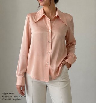 Camicia Altavilla rosa 100% pura seta