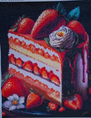 Cuadro Diamond Painting Tarta Fresas
