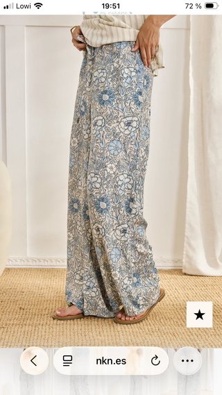 Pantalón Nekane estampado floral azul