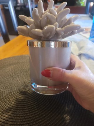Vaso portacandela medusa beige e oro
