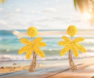 Pendientes Palmera Amarillos