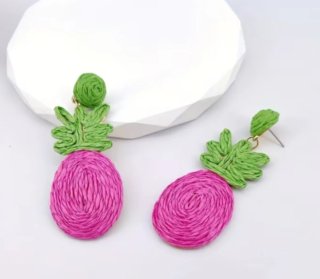 Pendientes Piña Rosa y Verde
