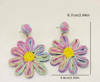 Pendientes flor multicolor