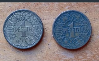 Lote 9 monedas antiguas pesetas España