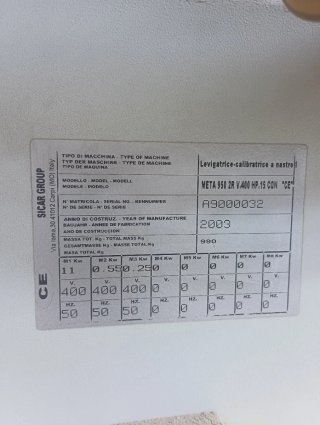 Lijadora calibradora SICAR 2 bandas