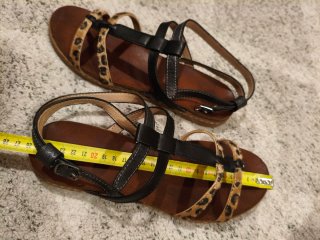 Sandalias Tiras Animal Print Marrón